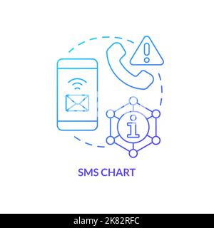 SMS chart blue gradient concept icon Stock Vector
