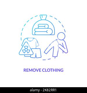 Remove clothing blue gradient concept icon Stock Vector