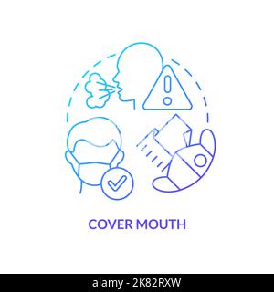 Cover mouth blue gradient concept icon Stock Vector