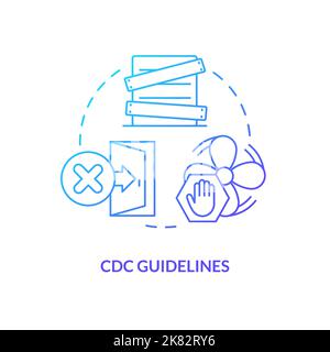 CDC guidelines blue gradient concept icon Stock Vector