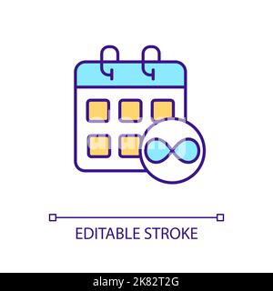 Permanent action RGB color icon Stock Vector