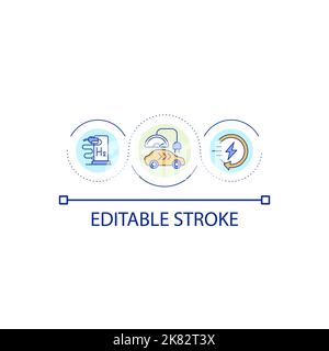 Hydrogen fueled car loop concept icon Stock Vector