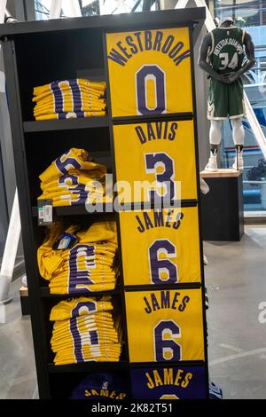 Lebron James and Lakers Branded Merchandise at the NBA Store on Fifth  Avenue, NYC, USA Stock Photo - Alamy