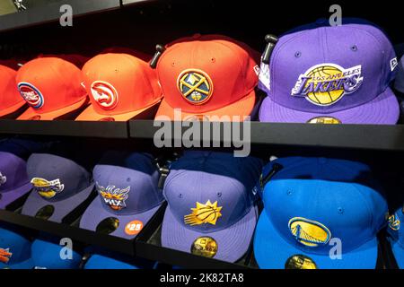 Branded Merchandise at the NBA Flagship Store on 545 Fifth Avenue, NYC, USA  2022 Stock Photo