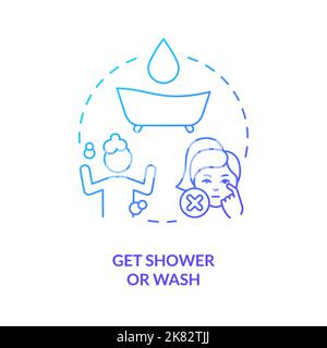 Get shower or wash blue gradient concept icon Stock Vector