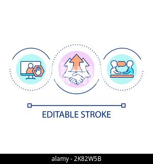 Personal meeting loop concept icon Stock Vector