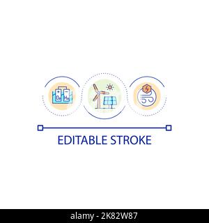 Renewable energy loop concept icon Stock Vector