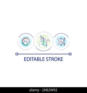 Hydrogen energy loop concept icon Stock Vector