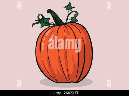 Hand drawn cute halloween pumpkin vector illüstration EPS10 Stock Vector