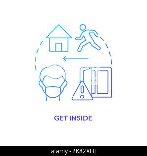 Get inside blue gradient concept icon Stock Vector