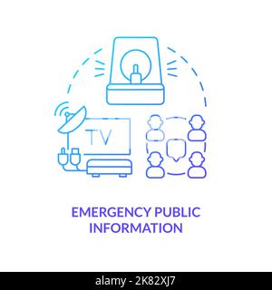 Emergency information blue gradient concept icon Stock Vector