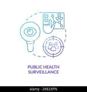 Public health surveillance blue gradient concept icon Stock Vector