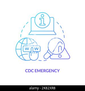 CDC emergency blue gradient concept icon Stock Vector