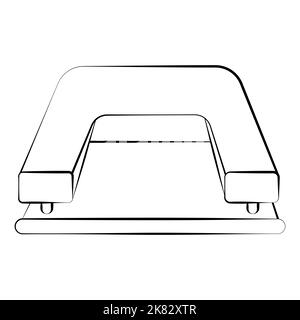 A hole punch with a thin line. Vector on a white background Stock Vector