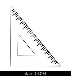 The ruler is a square with a thin line. Vector on a white background Stock Vector