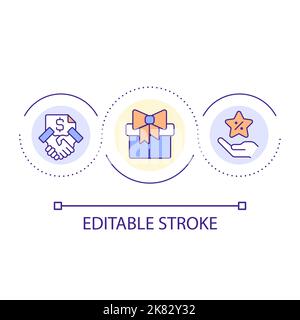 Partner loyalty program loop concept icon Stock Vector