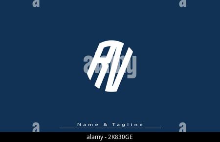 Alphabet letters Initials Monogram logo RV , VR Stock Vector
