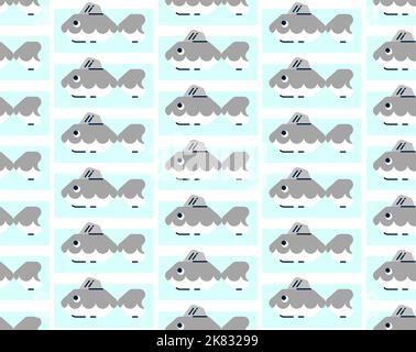 Seamless vector pattern made of cute fish Stock Vector