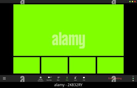 Call video template. Blank for inserting faces instead of chroma key Stock Vector