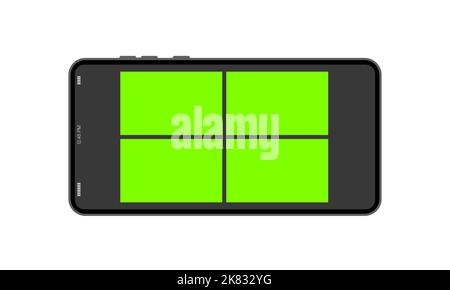 Phone call video template. Blank for inserting faces instead of chroma key Stock Vector