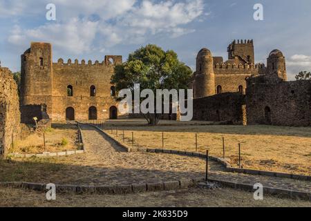 Iyasu I and Fasilidas palaces in the Royal Enclosure in Gondar, Ethiopia Stock Photo