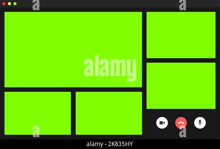 WebCall video template. Blank for inserting faces instead of chroma key Stock Vector