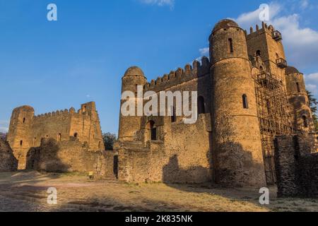 Iyasu I and Fasilidas palaces in the Royal Enclosure in Gondar, Ethiopia Stock Photo