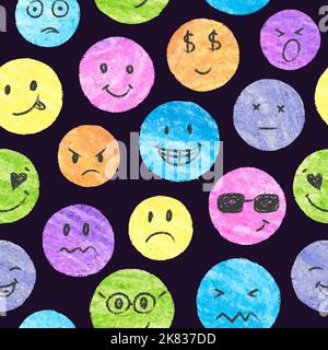 Smiley pattern. Colorful vector smile faces background. Stock Vector