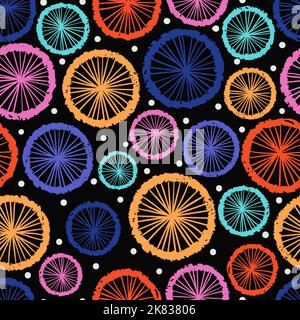 Seamless abstract pattern with colorful circles. Trendy vector print Stock Vector