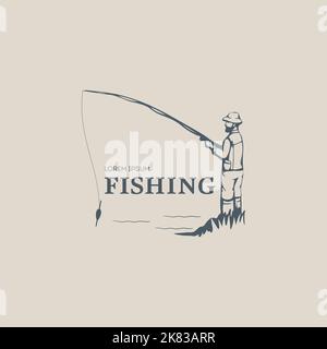 Fishing vector illustration. fisherman Stock Vector