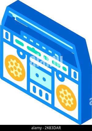 cassette stereo boombox player isometric icon vector illustration Stock ...