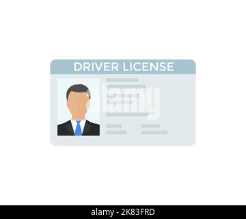 Driver license with male photo. Identification or ID card logo design. Documents Driver's license identification vector design and illustration. Stock Vector