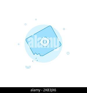 Sowing, bag of seeds vector icon. Flat illustration. Filled line style. Blue monochrome design. Editable stroke. Adjust line weight. Stock Vector