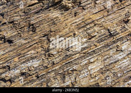 background, texture of layered brown rock Stock Photo