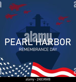 Pearl Harbor Remembrance Day Background Stock Vector