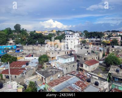 aerial of poor mans houses in santo domingo the capitol of the dominican republic Stock Photo