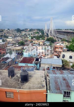 aerial of poor mans houses in santo domingo the capitol of the dominican republic Stock Photo