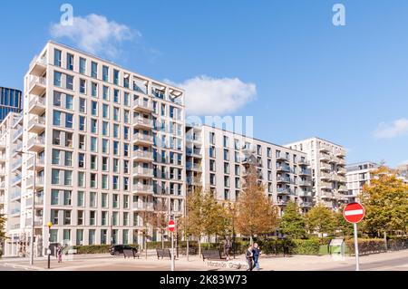 East Village apartments, modern flats the former Athletes' Village, Queen Elizabeth Olympic Park, London, England, UK, October 08, 2022 Stock Photo