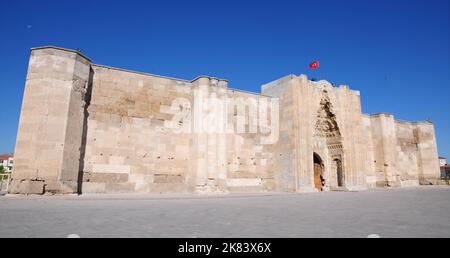 Located in Aksaray, Turkey, Sultanhani caravanserai was built in the 13th century. It is one of the most important caravanserais in Turkey. Stock Photo