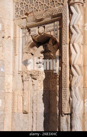 Located in Aksaray, Turkey, Sultanhani caravanserai was built in the 13th century. It is one of the most important caravanserais in Turkey. Stock Photo