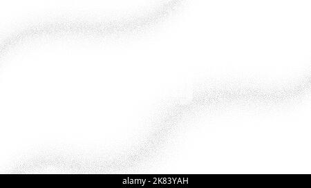 Grain waves background. Black stipple curve lines. Abstract wavy noise dotted shapes wallpaper. Dotwork gradient pattern. Stochastic vector Stock Vector