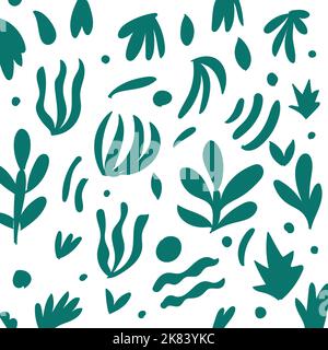 A pattern of green plants under water. Stock Vector