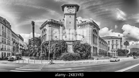 The beautiful architecture of Lycee Massena, iconic building in the city centre of Nice, Cote d'Azur, France Stock Photo