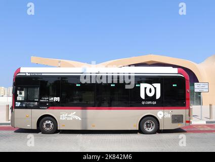 A view of Metro Link Shuttle bus in Doha,Qatar Stock Photo