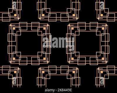 Geometric seamless pattern in art deco style. Golden lines pattern, vintage linear style. Design a template for wallpapers, banners, posters and adver Stock Vector