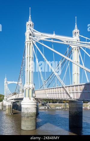 Albert Bridge, Albert Bridge Road, Battersea, London Borough of Wandsworth, Greater London, England, United Kingdom Stock Photo