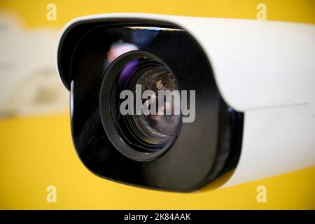 October 20, 2022, Tehran, Tehran, Iran: CCTV IP cameras are displayed at the 19th International Police Security and Safety Equipment Exhibition (IPAS 2022) at the grand Mosalla mosque in Tehran, Iran, on October 20, 2022. The idea to hold an IPAS exhibition took shape in 2001 with the initiative of the then Commander of the Law Enforcement Force of the Islamic Republic of Iran. The first term was held in the same year entitled, â€œ IPAS 2002: on March 2001 on police, security and safety equipment at the venue of the Conference Center of IRIB with the productions of 19 countries. After that, it Stock Photo
