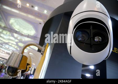 October 20, 2022, Tehran, Tehran, Iran: CCTV IP cameras are displayed at the 19th International Police Security and Safety Equipment Exhibition (IPAS 2022) at the grand Mosalla mosque in Tehran, Iran, on October 20, 2022. The idea to hold an IPAS exhibition took shape in 2001 with the initiative of the then Commander of the Law Enforcement Force of the Islamic Republic of Iran. The first term was held in the same year entitled, â€œ IPAS 2002: on March 2001 on police, security and safety equipment at the venue of the Conference Center of IRIB with the productions of 19 countries. After that, it Stock Photo