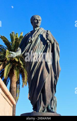 Bronze statue of Lucien Bonaparte (1775-1840), brother of Napoleon I (1769-1821) in Ajaccio (Corse-du-Sud) on the island of Corsica, France