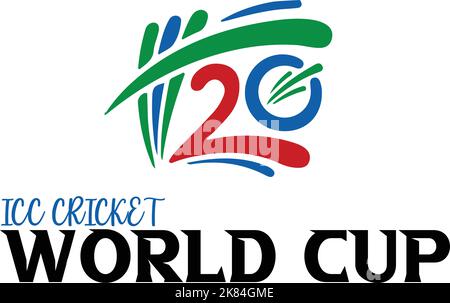 ICC Men's T20 World Cup 2022 in Australia. Cricket Match Stock Vector